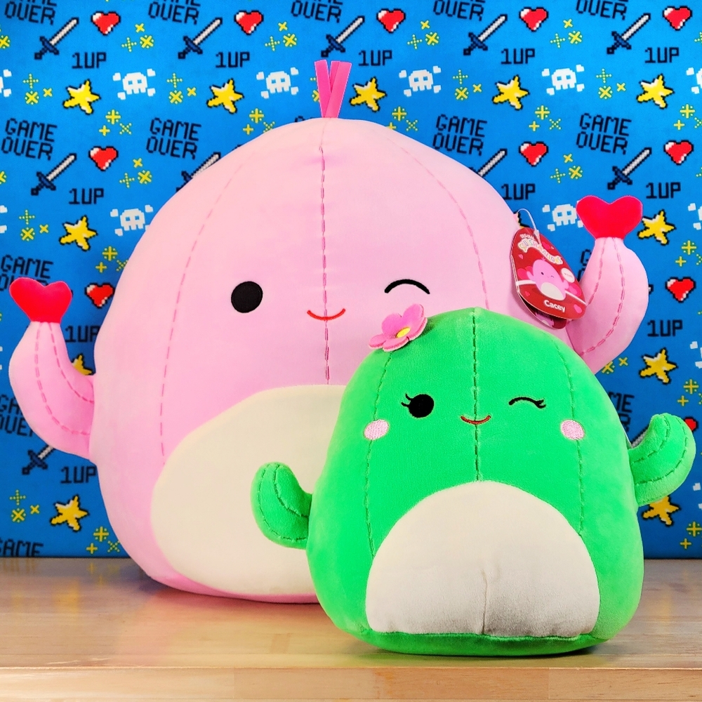 Squishmallow Cacey 14" & Maritza 8" the Cactus UltraSoft Valentine's Day Set NWT